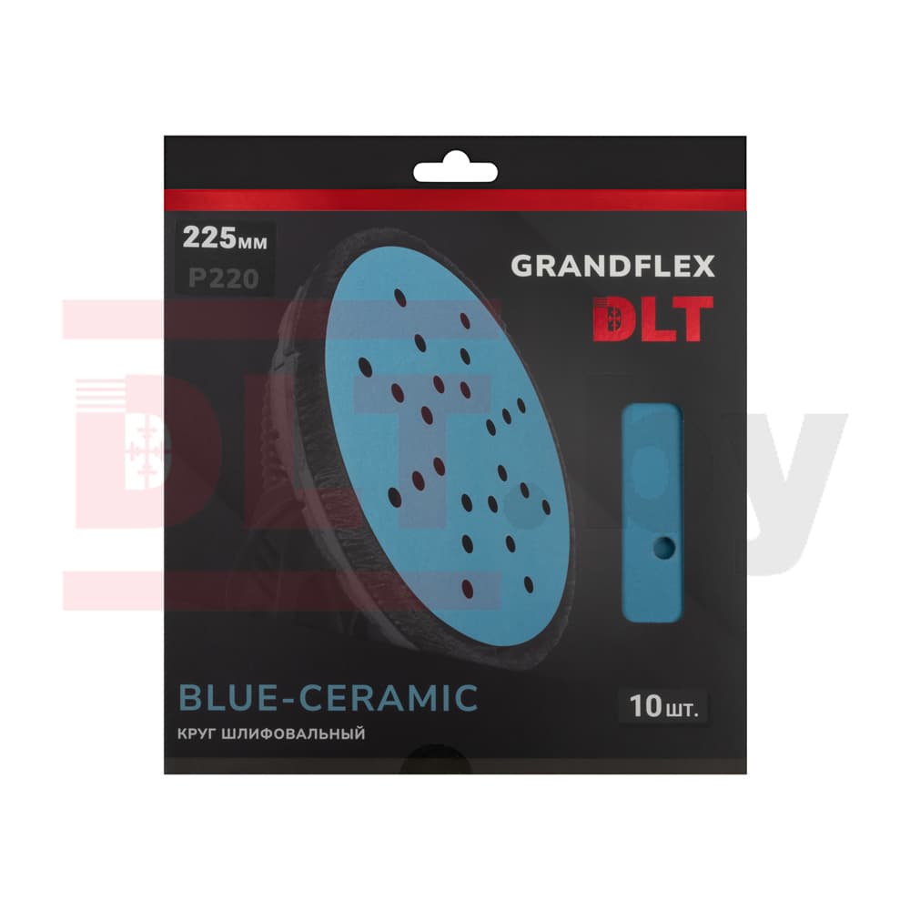 Круг шлифовальный DLT GrandFlex BLUE-CERAMIC, P220, 225мм, 10шт, (на бумаге, керамика и оксид алюминия), арт.3448 - фото 3