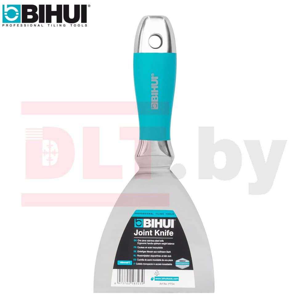Шпатель малярный BIHUI, 4" (100мм) из нержавеющей стали, арт.PTS4
