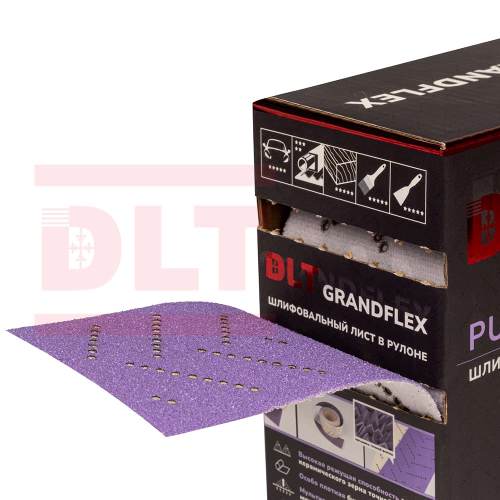 Шлифовальный лист в рулоне DLT GrandFlex PURO-ROLL, P120, 110мм*12м, (керамика точной формы), арт.3475 - фото 4