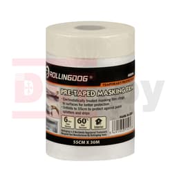 Укрывное полотно на малярной ленте Rollingdog Masking Film 8мкм, 55cм*30м, арт.80046 - фото 3
