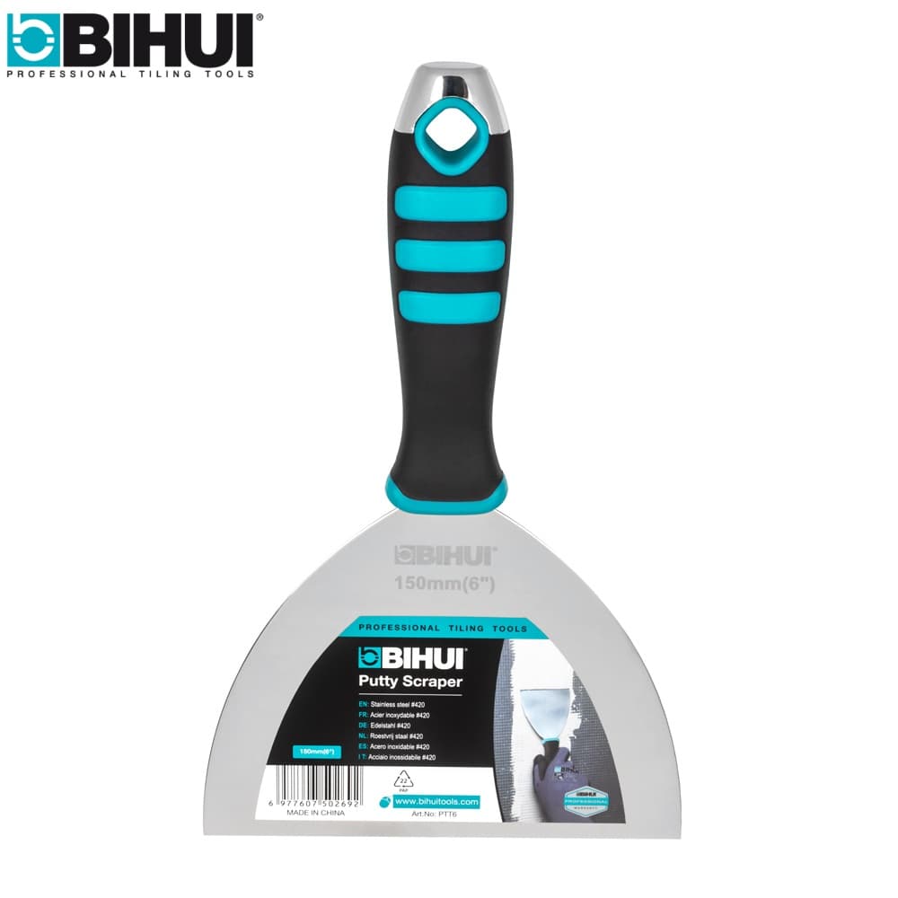 Шпатель малярный BIHUI 6" (150мм) из нержавеющей стали, арт.PTT6