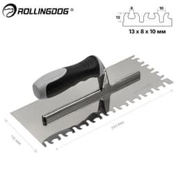 Гребенка Rollingdog 280*115мм, зуб тигровый коготь, серия Professional, арт.50144