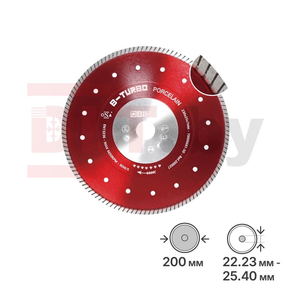 Алмазный диск BIHUI B-TURBO, 200х1,6мм, арт.DCDT200